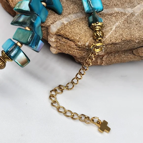 FP Ariana Ost Rare Designer Necklace Natural Coral Pearl Mother Of Pearl Stone - Picture 8 of 15